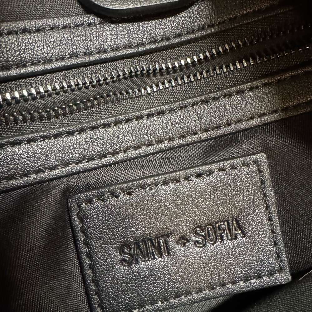 Saint + Sofia Stella Shoulder Tote Bag - Gloss Black - Picture 4 of 10